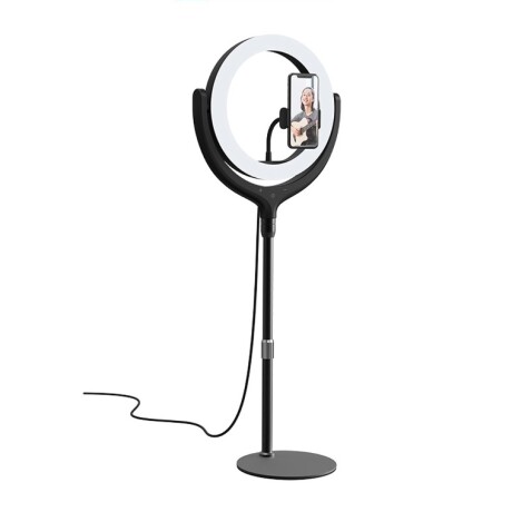 ARO DE LUZ LED 8" 40CM LIVE STREAMING STAND WITH RING LIGHT F-537A Negro
