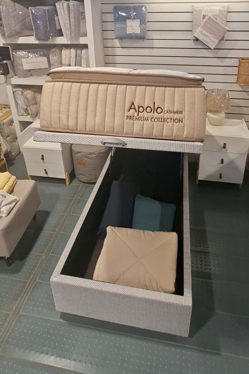 Conjunto Sommier Apolo con Box Baúl 0.88x1.88 (1 plaza) 