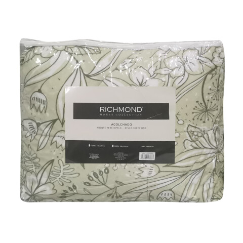 Acolchado Queen Size Terciopelo con Corderito Richmond 220 x 240 cm VERDE