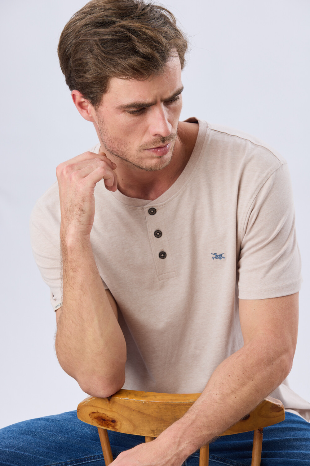 REMERA LISA DE ALGODÓN Beige