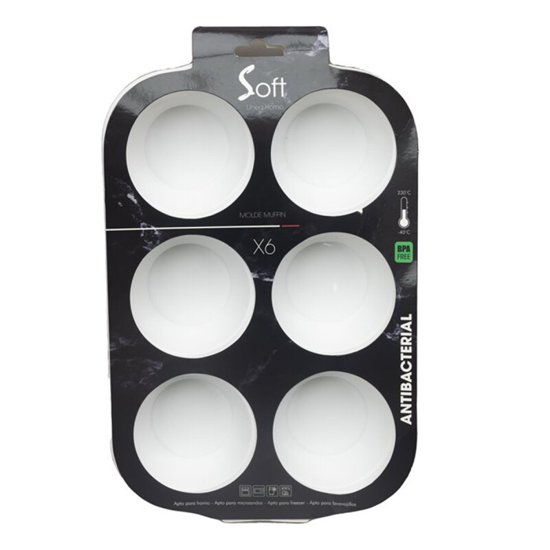 Molde silicona cupcakes 6 porciones BLANCO