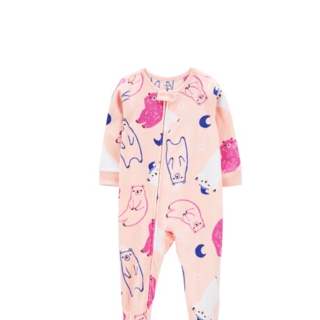 Pijama Carters 1 Pza con Pie Oso Micropolar ROSA