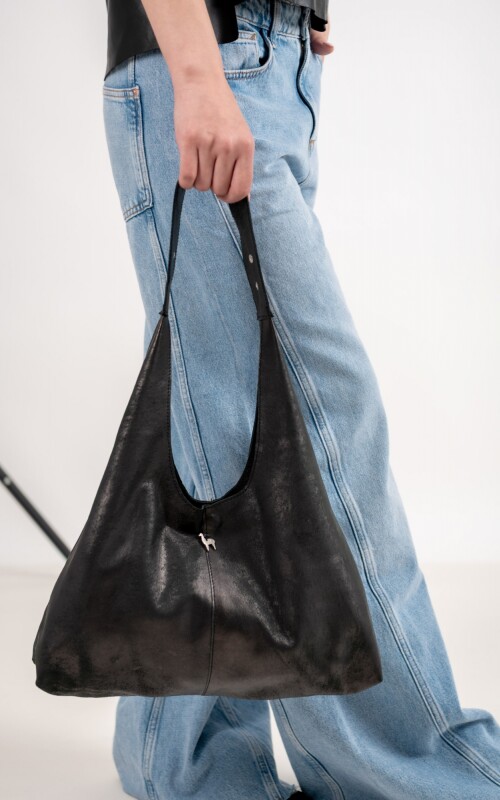 Cartera de cuero Oslo Negro Gastado