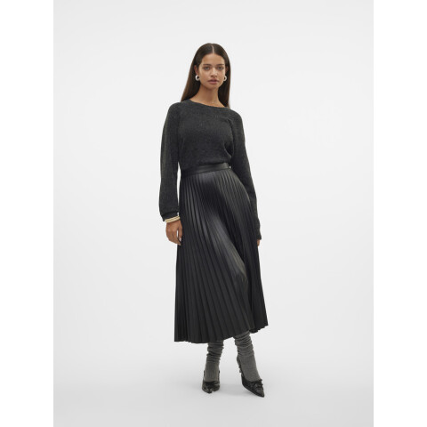 VMBELLAHOLLY HW 7-8COATED SKIRT C-24 2 Asphalt-Black