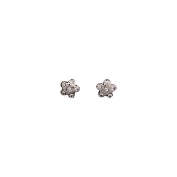 Caravanas Flor-Plata 925-Piedra Zirconia-CA3066 Conpiedra