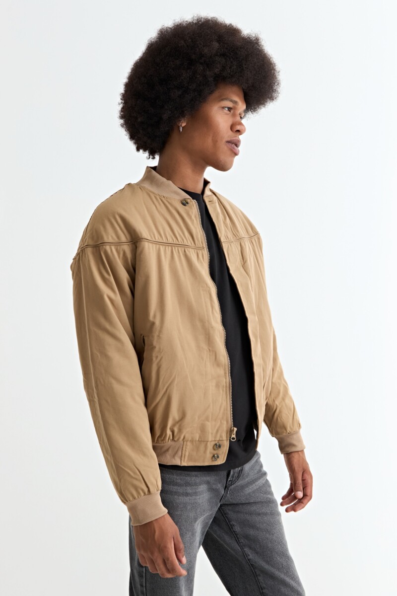 Campera bomber de nylon KHAKI