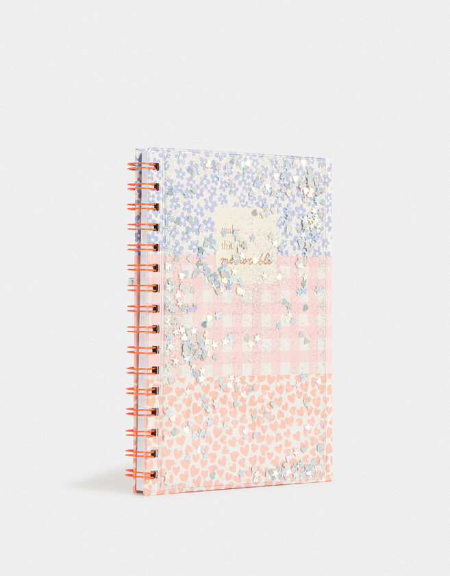 Anotadores Cuadernos y Memos Glitter Cuaderno A5 Tapa De Pvc Con Glitter Movible - Combinacion Multicolor