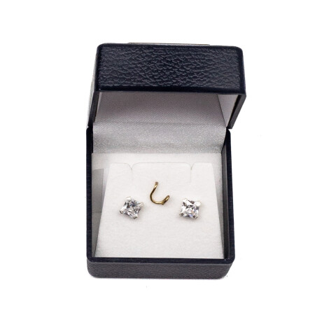 Caravana Diseño con Brillo Cuadrado Plata 925 Plateado