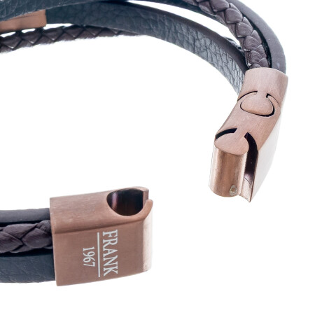 Pulsera de cuero y acero, FRANK Pulsera de cuero y acero, FRANK