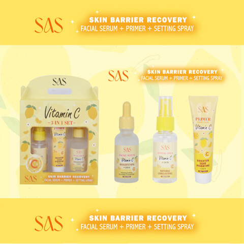 SAS Set facial serum, primer, spray fijador vitamina C Sas Set Facial Serum, Primer, Spray Fijador Vitamina C