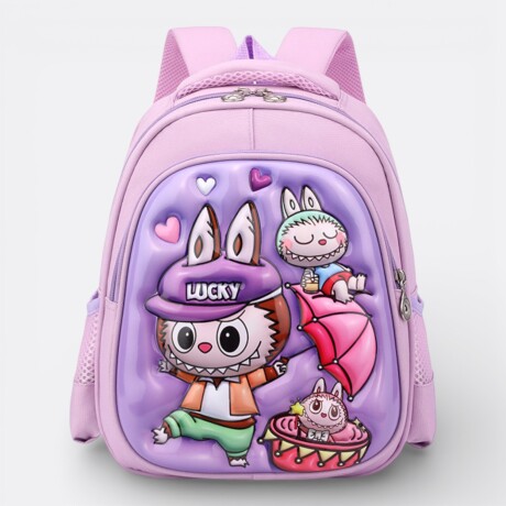 Mochila Capibara Labubu Preescolar 3d Relieve Labubu Suertudo