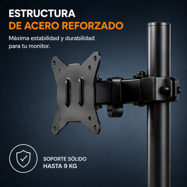 Soporte Monitor Brateck Base 17"-32" Ergonomico Ajustable Color Negro
