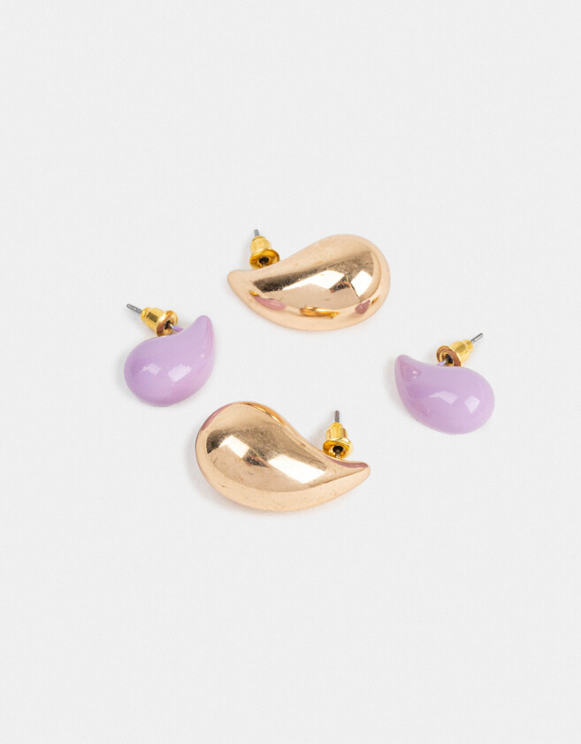Aros Sets Frutas Set De Aros Gota - Dorado