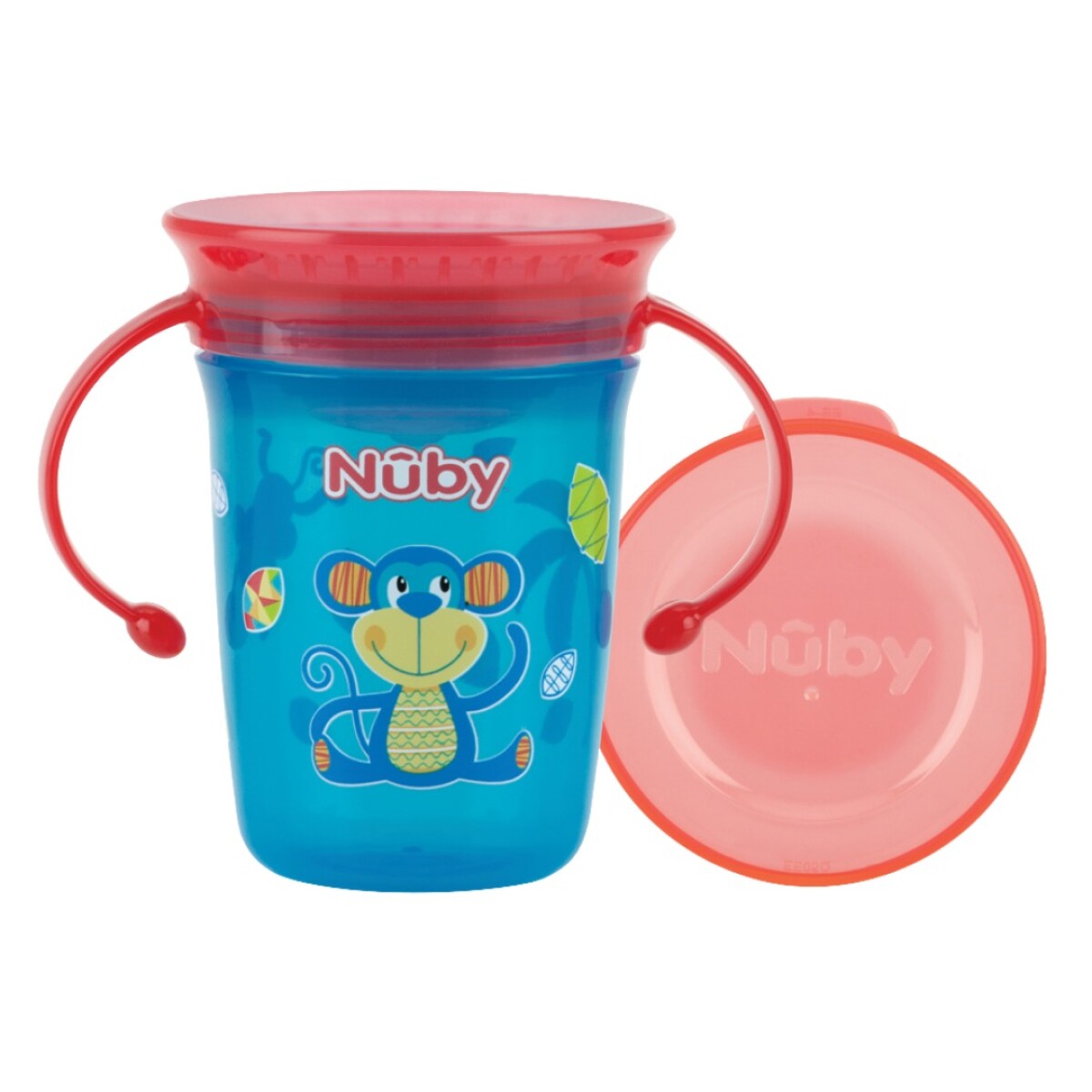 Vaso Magico Nuby 360 Grados Entrenador Libre de Bpa - AZUL-ROJO 