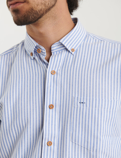 012575 CAMISA HARRINGTON LABEL Blanco/azul