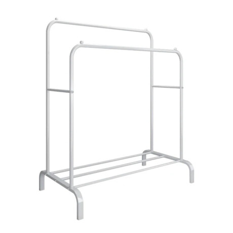 Perchero Para Ropa de Metal Doble Práctico y Resistente Blanco