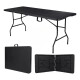 Mesa Plegable Tipo Valija Portable Plastica 180cm Negra Negro