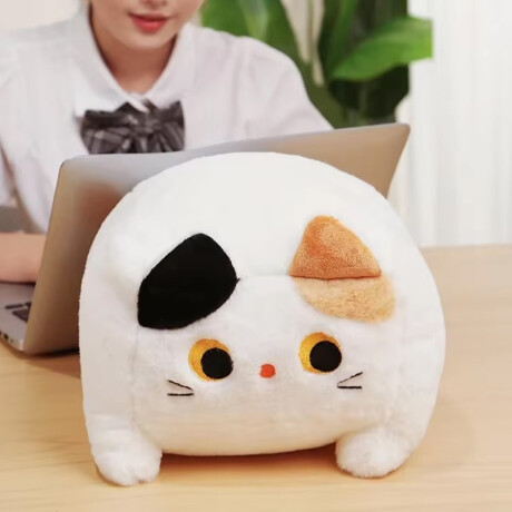 Peluche de gatito cuadrado XL Blanco