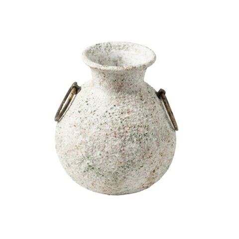 BASE CERAMICA BEIGE C/MANIJA METAL 15X18CM Unica