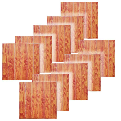 Set X10 Revestimiento Adhesivo Pared Madera Ladrillo Madera claro