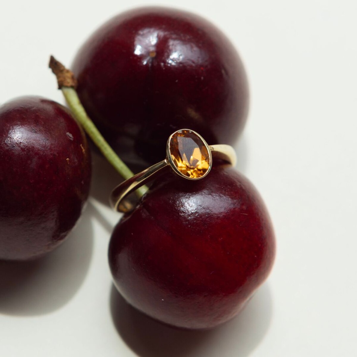 Anillo Crown Citrino - Oro 9k 