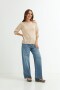 Sweater manga 3/4 cuello V BEIGE