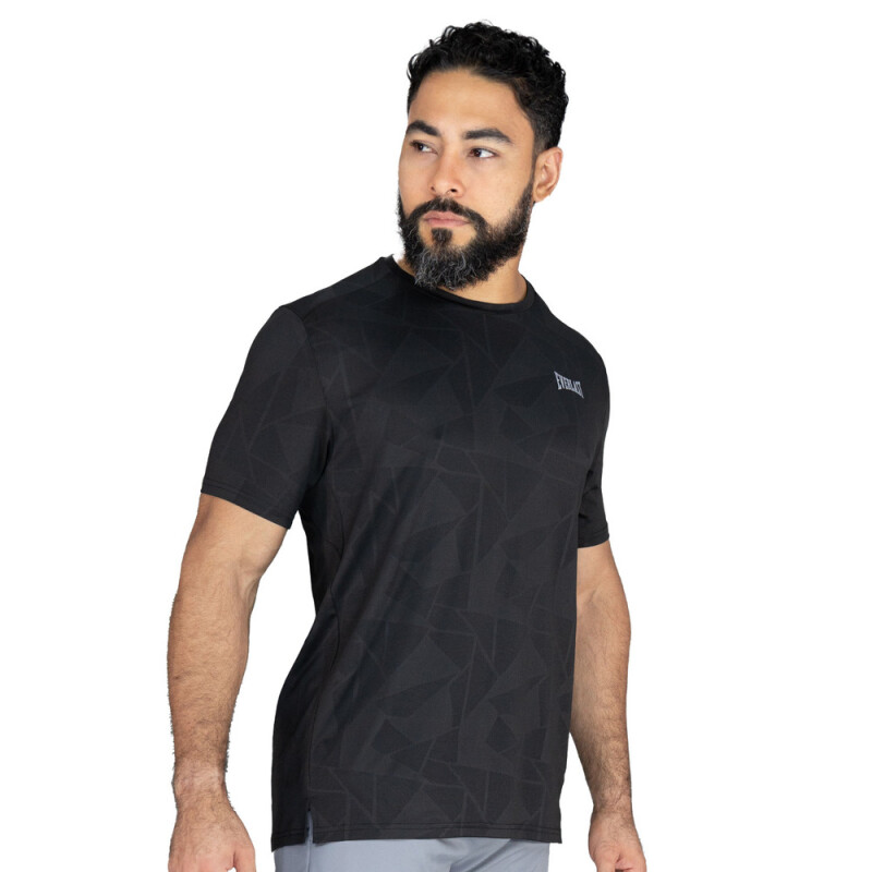 TSHIRT MEN POLY/SPX EVERLAST JACQUARD SPIN BK M6 NEGRO