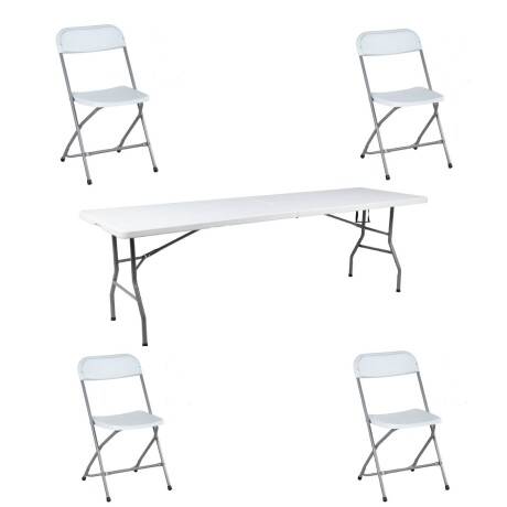 Juego De Jardín Mesa 1.80m Y 4 Sillas Plegables Juego De Jardín Mesa 1.80m Y 4 Sillas Plegables
