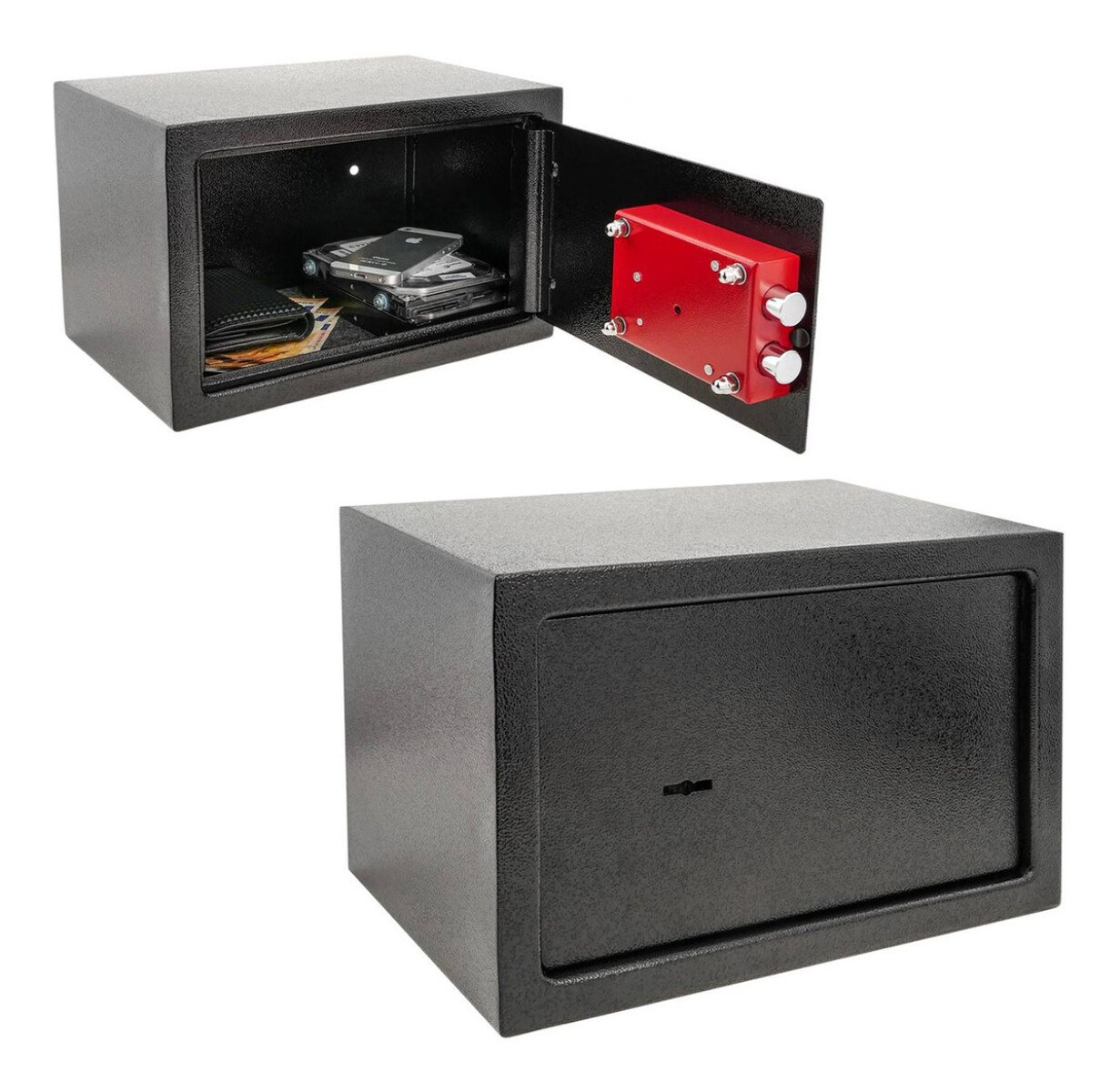 Caja Fuerte Negra Cofre Llave Seguridad Refozada Calidad 