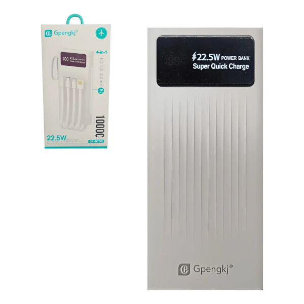Power bank, banco de energia de 10.000 mAh de carga rápida Blanco