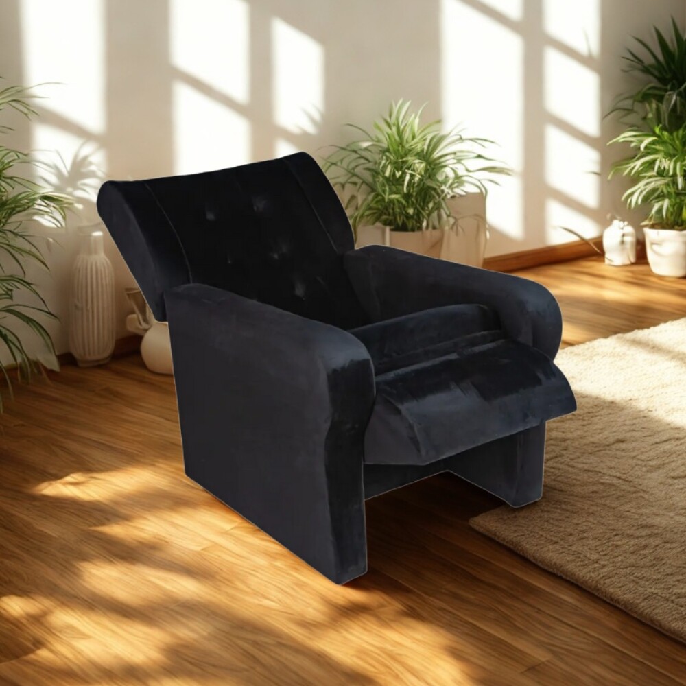 SOFÁ SILLÓN POLTRONA BUTACA RECLINABLE NEGRO