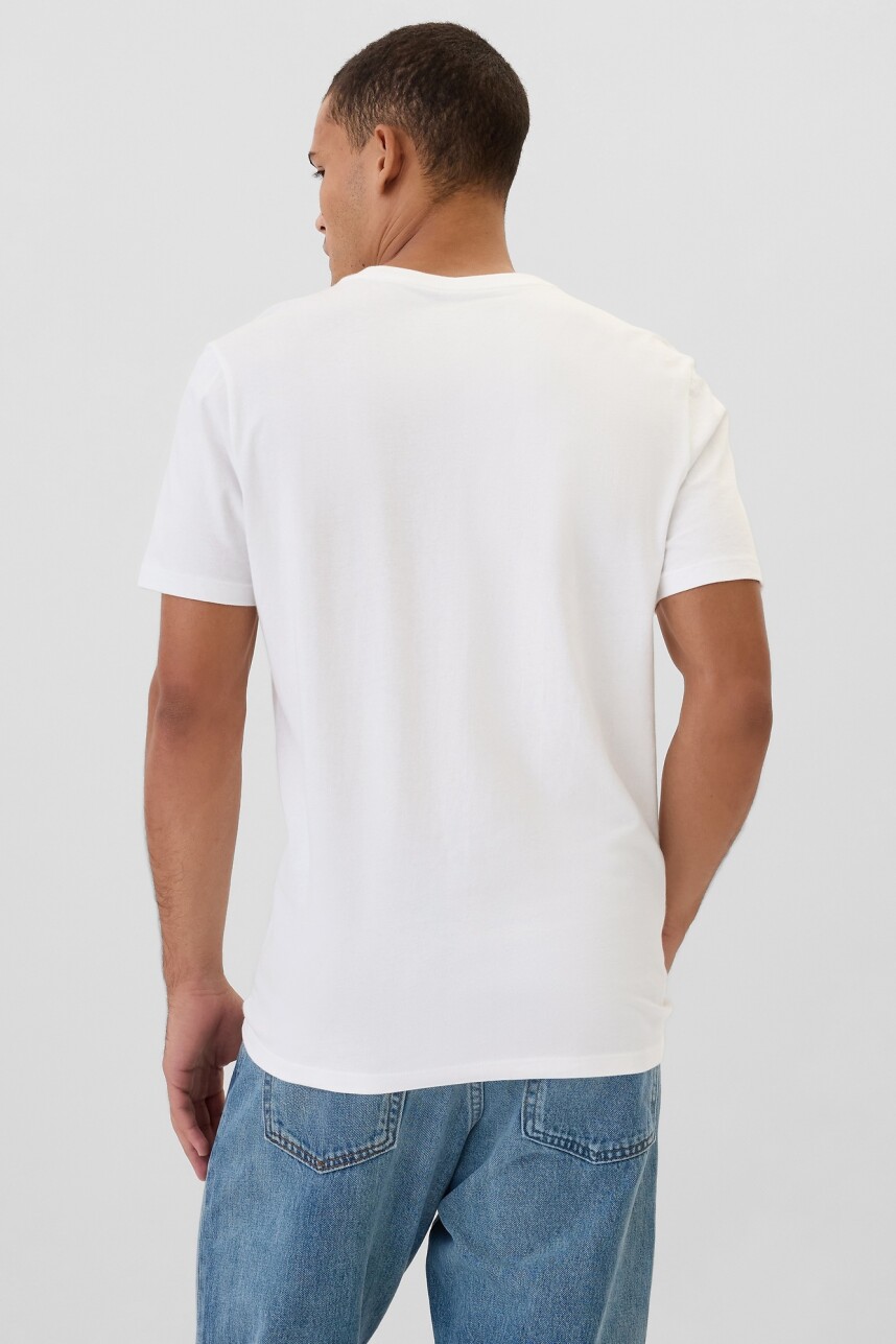 Remera Cuello Redondo Mini Logo Gap Hombre White V2 Global