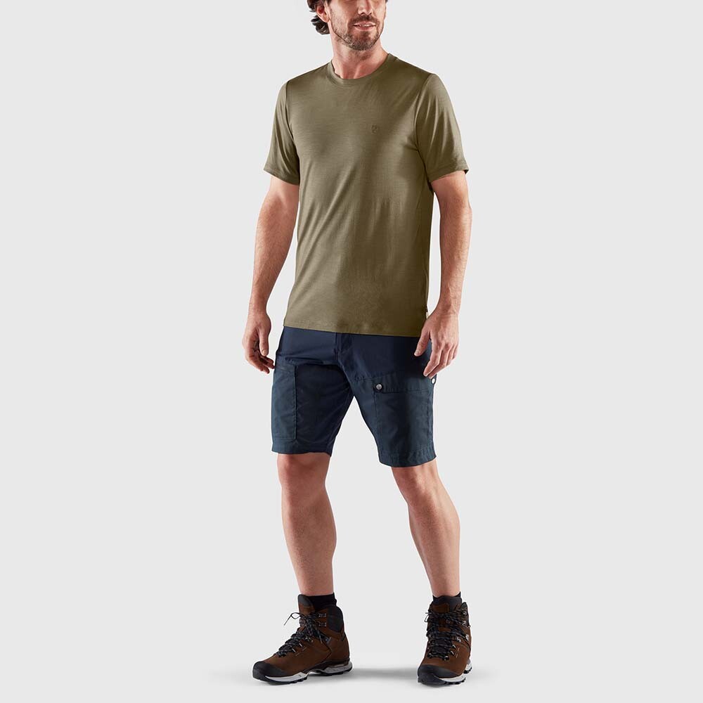 Polo Fjallraven Abisko Wool SS M Hombre Black