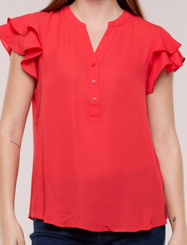 Blusa Manga Volados ROJO