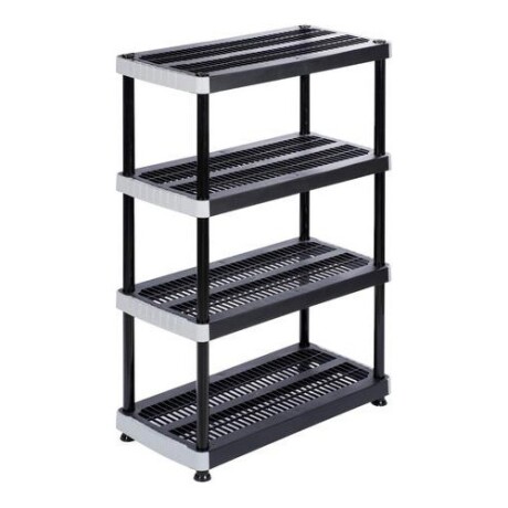 Estantería plástica ventilada Rimax 18" con 4 estantes Negro