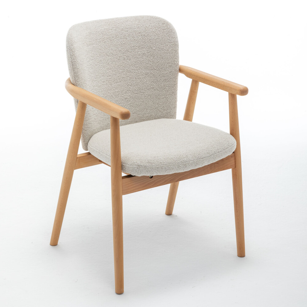 BUTACA DE COMEDOR MADERA NATURAL-BEIGE ALBA