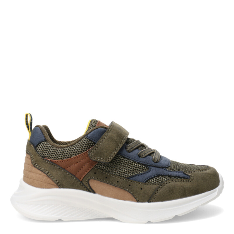 Championes de Niño Croco Kids RIANS con cordones y velcro Verde Oliva