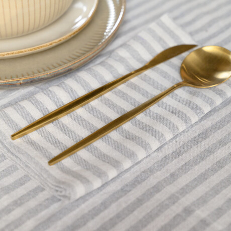 SET X2 SERVILLETAS ALGODON GRIS STRIPE