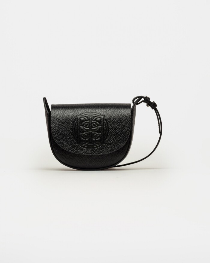 Mini bag Aura en cuero graneado Negro