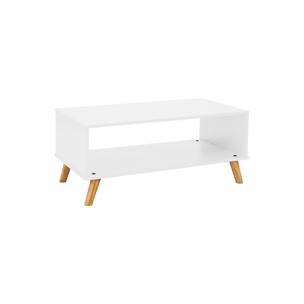 Mesa De Living Minimalista - Madera Maciza - Linea Dublin - Blanca Mesa De Living Minimalista - Madera Maciza - Linea Dublin - Blanca