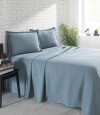 Juego Colcha y Funda Piquet Dohler 1 Plaza 100% Algodón Azul Piedra