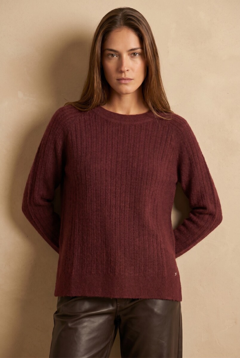 Sweater Texturado - Bordeaux 