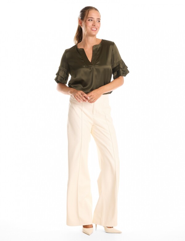 Blusa Saten Volados VERDE