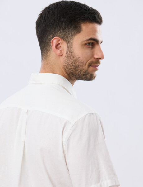 CAMISA LISA DE LINO Blanco
