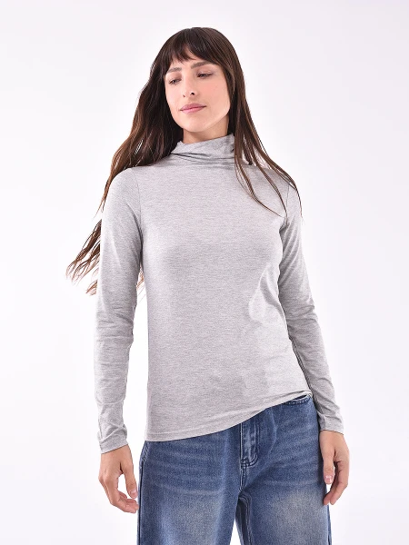 POLERA NAZARETH GRIS MELANGE M