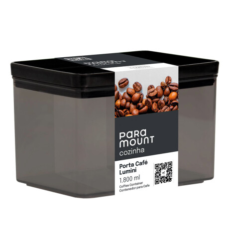 Frasco Pote Porta Café Rectangular Hermético Lumini 1800ML Negro