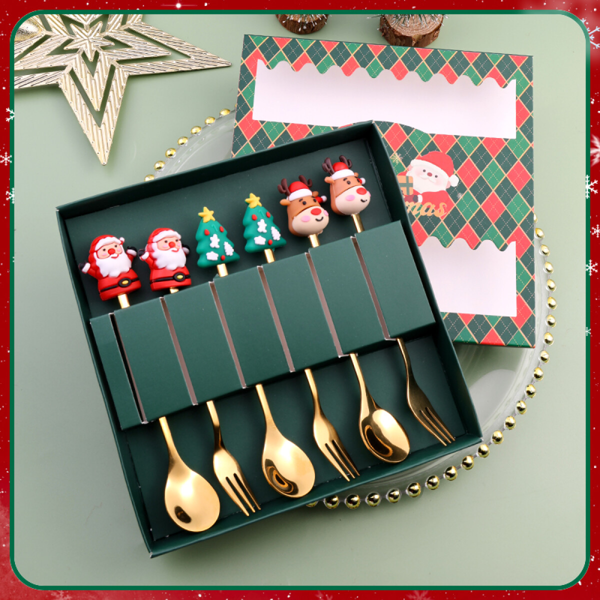 Set Cubiertos Navideños 