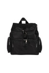 Mochila con tapa nylon multicierres Negro