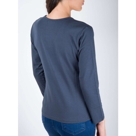 Remera básica algodón elastano Azul