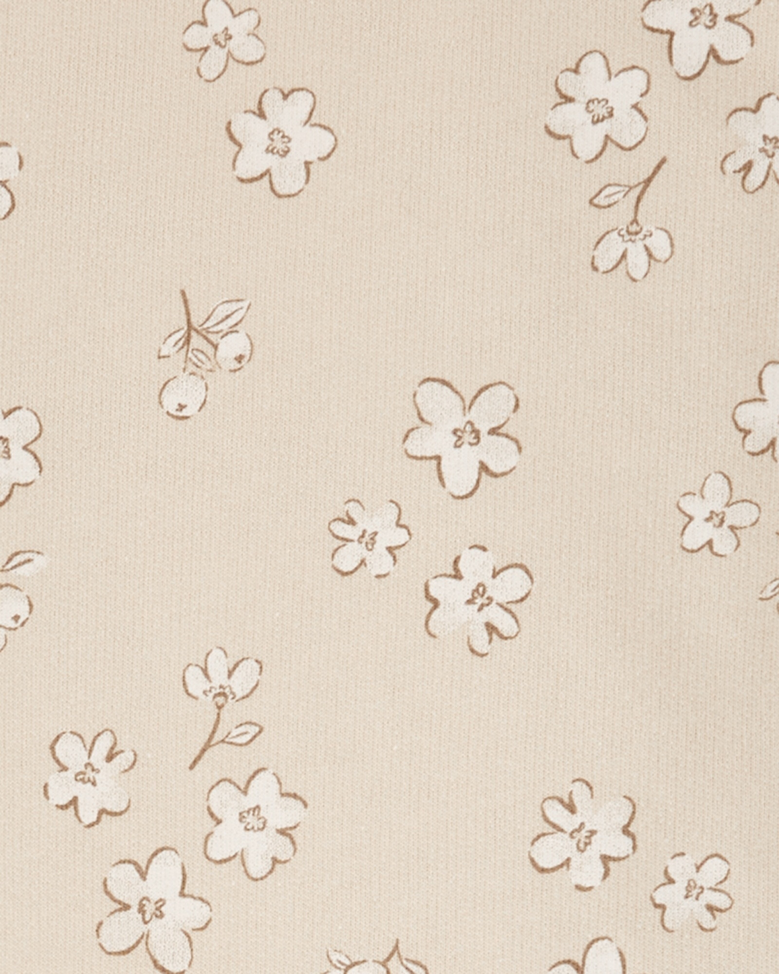 Set dos piezas de algodón, pantalón y buzo, diseño floral Sin color